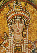 Феодора. Фрагмент мозаики церкви Св. Виталия в Равенне..