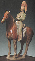 Лошадь и всадник. Терракота. Период Тан. IX в. Рим, Собрание Джуганно.