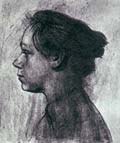 Кэте Кольвиц. Автопортрет – Левый профиль. 1898.